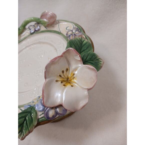 Fitz and Floyd Classics Candle Holder Garden Rhapsody Collection Pedestal 1999 - Picture 7 of 16